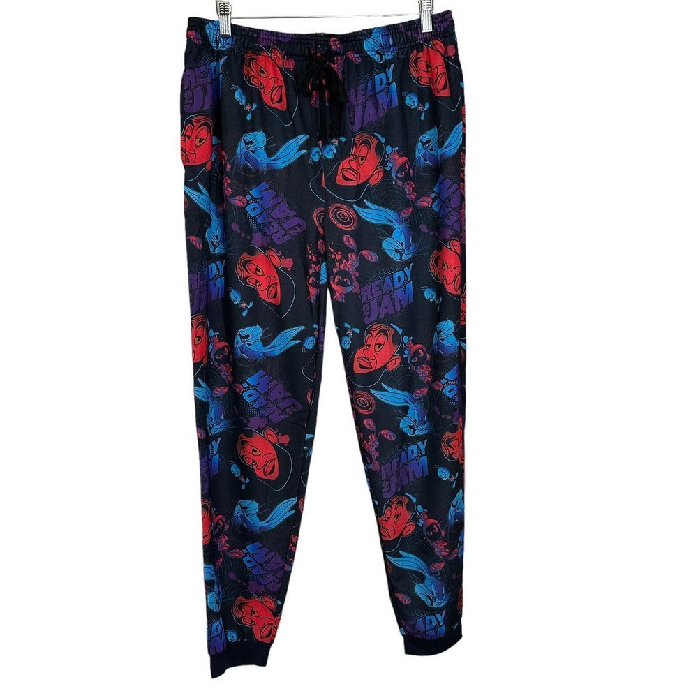 Space Jam Mens SZ XL Pull On Drawstring Waist‎ Pajama Sleep Pants Side Pockets